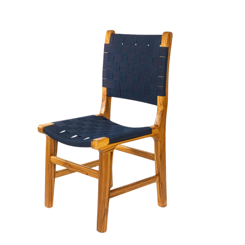Silla Xal — Madera de teca, tela Sunbrella