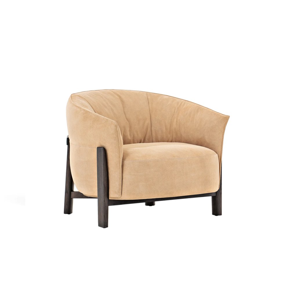 Fabric armchair with armrests - Imagen 3